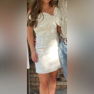 I THE LABEL- GIKIA BOW OFF-SHOULDER MINI DRESS- worn once